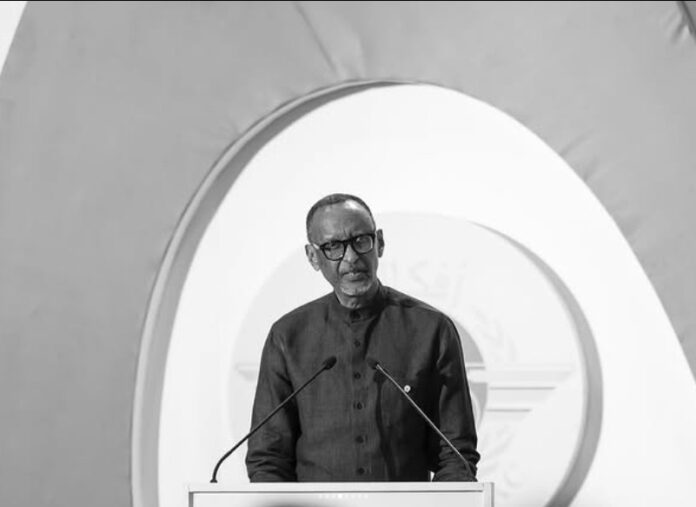 President Paul Kagame speaking at the African Air Transport Convention and Expo in Lomé on air connectivity and lower flight costs.