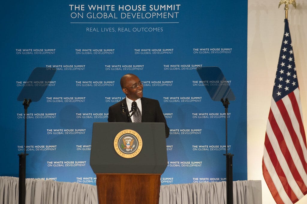 Zimbabwean telecommunications entrepreneur and billionaire Strive Masiyiwa, founder of Econet Wireless.